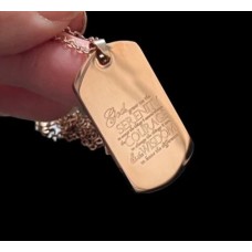 Serenity Prayer Rose Gold Plated Tag Necklace